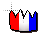 red white and blue p hat cursor