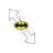 Batman Logo Diagonal Resize Left cursor