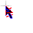 neon red-black-blue glitched cursor