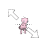 Mew Pokemon Diagonal Resize Left cursor