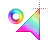 Left transparent rainbow background animation cursor