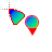 Colour smooth triangle location cursor