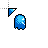 Pac Man Ghost Blue Right cursor
