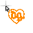 neon orange flame drain gang D&G logo heart bladee cursor