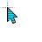 red white and blue cursor