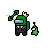 (Diag Resize 2) Among Us With Crown, Suit, & Slime Pet cursor