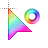 Right transparent rainbow background  cursor