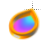 Left Flowing Rainbow Gold Teardrop cursor
