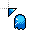 Pac Man Ghost Blue Left cursor
