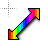 3D Rainbow Diagonal Resize 2 cursor