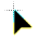 Yellow and Light Blue Carbon Fiber cursor