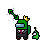 (Diag Resize 1) Among Us With Crown, Suit, & Slime Pet cursor