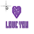 purple glitter heart cursor