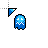 Pac Man Ghost Blue Front cursor