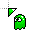 Pac Man Ghost Green Left cursor