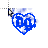 neon dark blue flame drain gang D&G logo heart bladee cursor