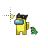 (WIB) Among Us Yellow with Slime Pet & Cat Hat cursor