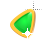 Left Emerald in Gold triangle background cursor