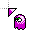 Pac Man Ghost Violet Left cursor
