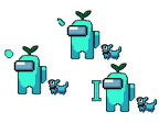 NOT WORKING; WILL REUPLOAD Among Us Cyan W/ Sprout Hat & Doggo Cursors preview