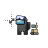 (Diag Resize 2 SWNE) Among Us Black With Goggles and Rover cursor