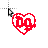 neon red drain gang D&G logo heart bladee cursor