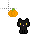 Black cat with pumpkin cursor