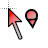 Red Cursor (Black) (Location) cursor