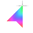 Left Transparent Flowing Rainbow cursor