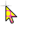 Pink Cursor With Yellow Dots cursor