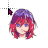colorful hair girl cursor cursor