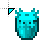 Radioactive Cyan Axolotl Bucket Minecraft cursor