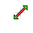 Resize Forwardslash Green and Red Type 1 cursor