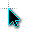 cyan and black cursor cursor