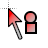 Red Cursor (Black) (Person) cursor