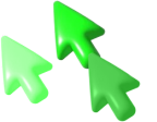 Green 3D pointers Cursors preview