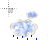 Nubecita azul y blanca raining cursor