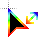 Diagonal 2 dark rainbow cursor