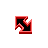 Flashing Neon Red and Black Diagonal Resize 1 cursor