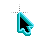 Flashing Neon Aqua and Black Cursors preview