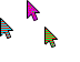 Bleu and red Cursors preview