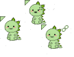 (READ DESCRIPTION!) Kawaii Green Dino Cursors cursor preview