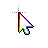 Rainbow Cursor Black Outline cursor