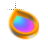 Right Flowing Rainbow Gold Teardrop cursor