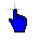 Mano azul cursor