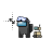 (Diag Resize 1 NWSE) Among Us Black With Goggles and Rover cursor