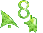 Green Curve Bubble Cursors cursor preview