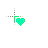 Light green and cyan heart cursor