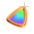 Left Flowing Rainbow Gold Triangle cursor