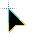 turquoise black yellow mixed cursor